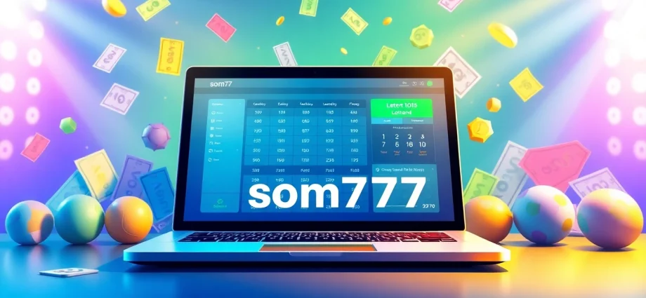 Explore the interactive lottery environment of som777 with modern designs and vibrant elements.