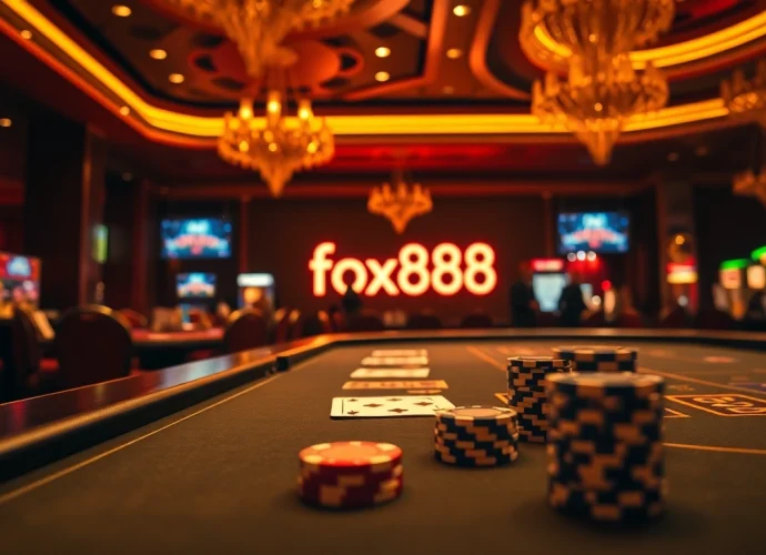 Experience the vibrant and luxurious atmosphere of fox888's casino gaming scene.