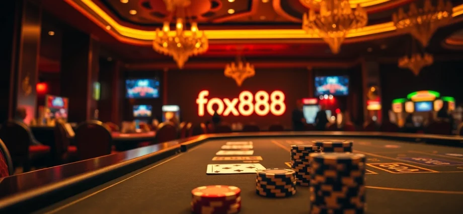 Experience the vibrant and luxurious atmosphere of fox888's casino gaming scene.