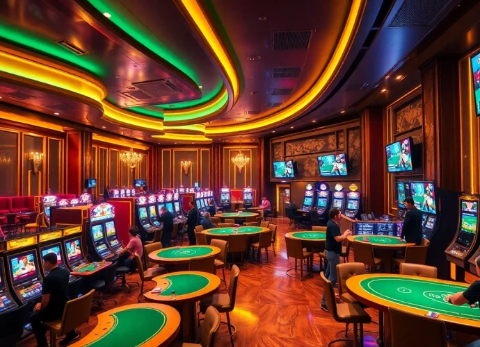 Experience the thrill of Ku Casino with spectacular gaming ambiance and diverse players engaged in exciting games.